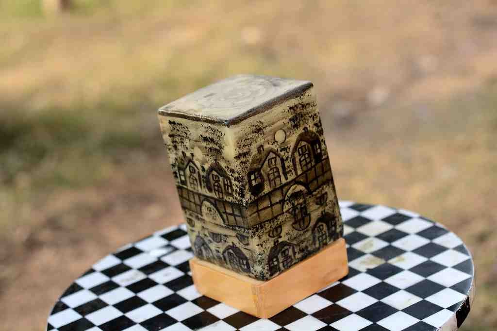 Camel skin square shape lamp    - Duplicate IMG # 1