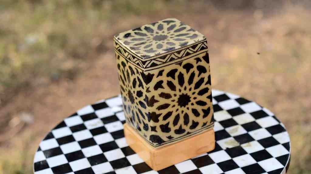 Camel skin square shape lamp     - Duplicate IMG # 1
