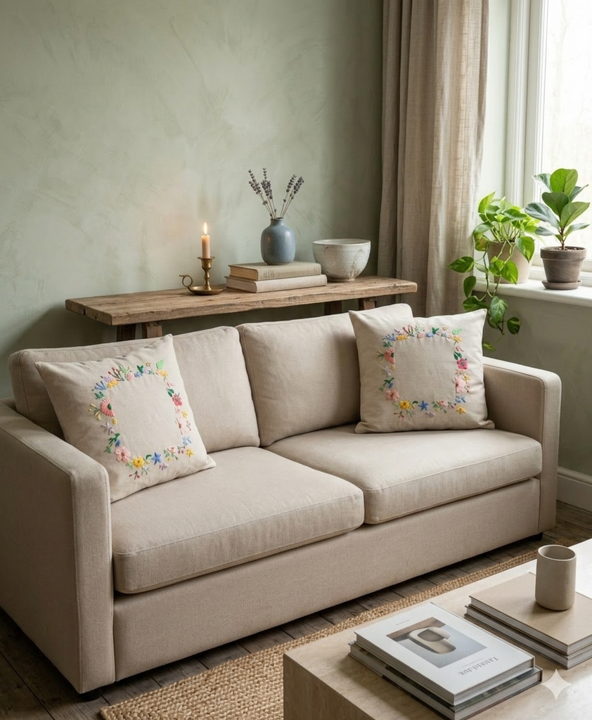 Hand embroided cushion covers