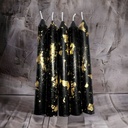 Red & Black set of 10 Candles decorated with gold foil - perfect candles for Mehndi weddings or party decoration