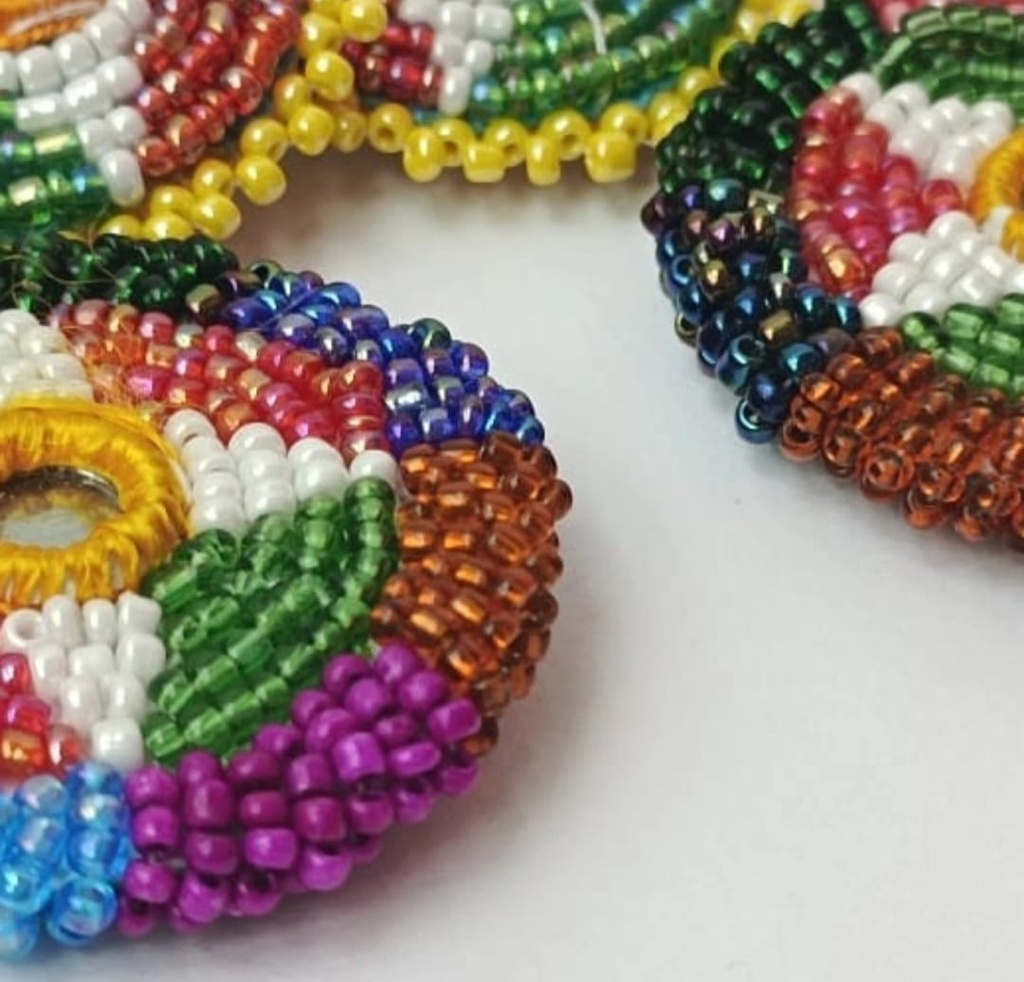 Blanket Stitched Beaded Ear Rings