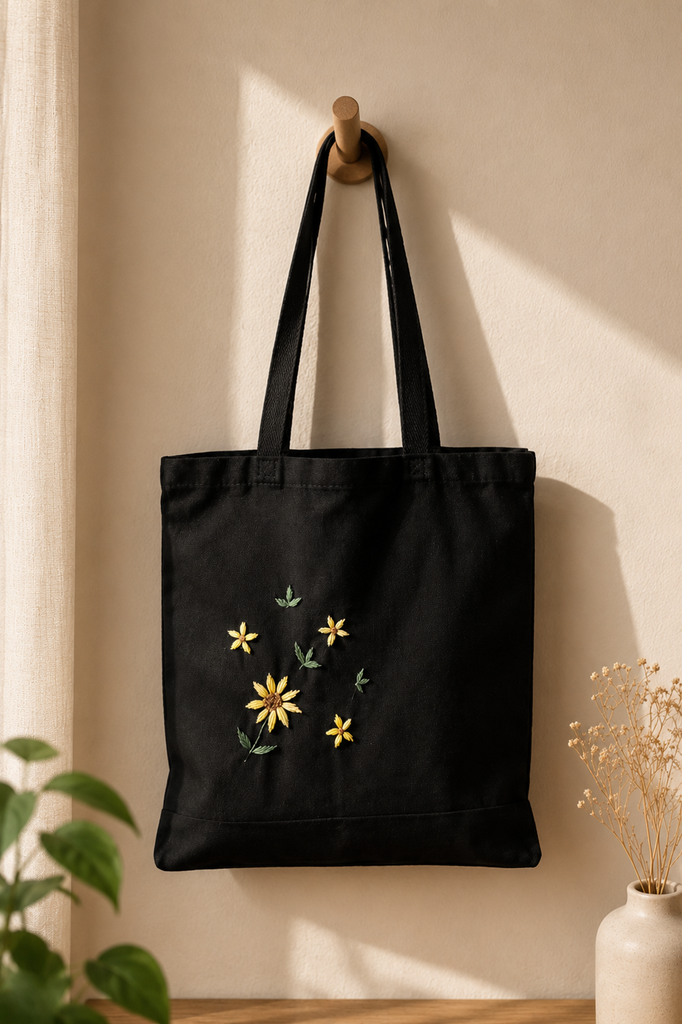 Embroidered tote bag
