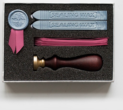 Wax Sealing Stamp Kit (silver grey tree design)