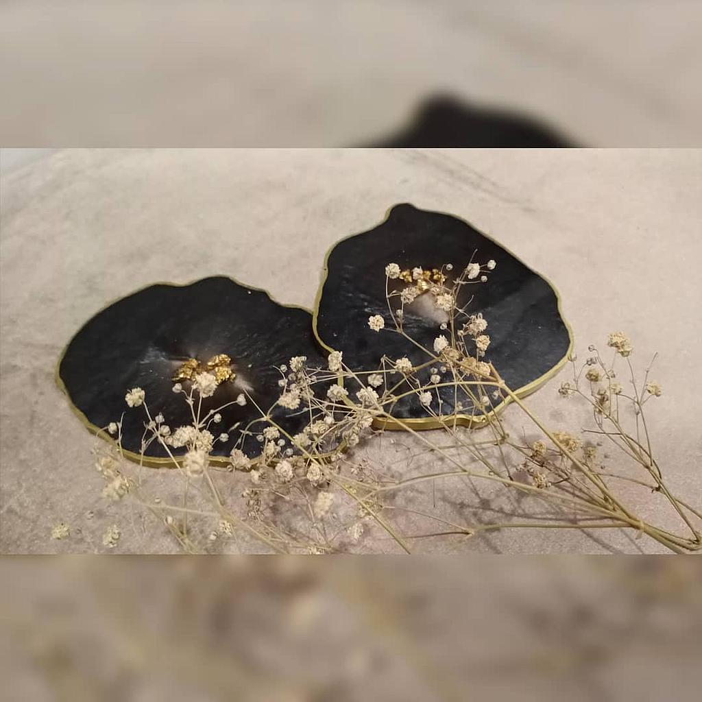 Black and Gold Agate Coaster