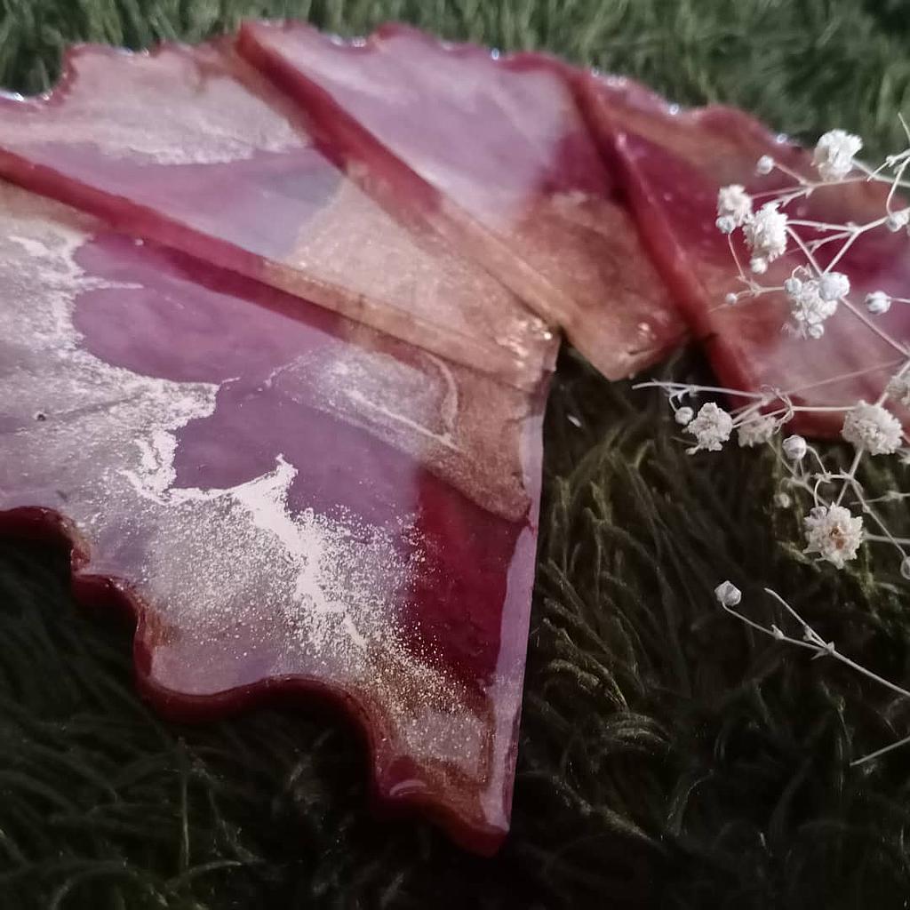 Red and Gold Agate Coasters