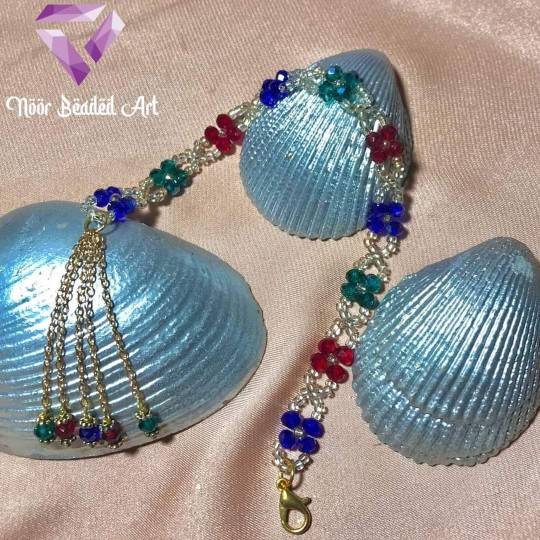 Tricoloured crystal bracelet