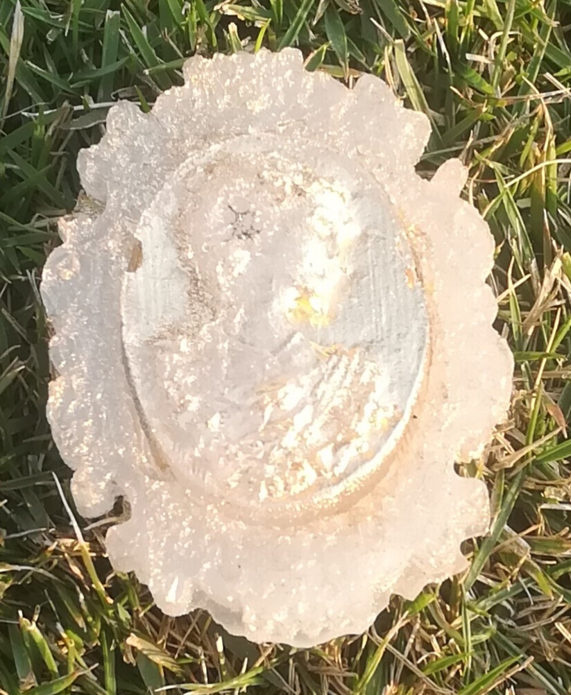 Gold and White Cameo Pendant