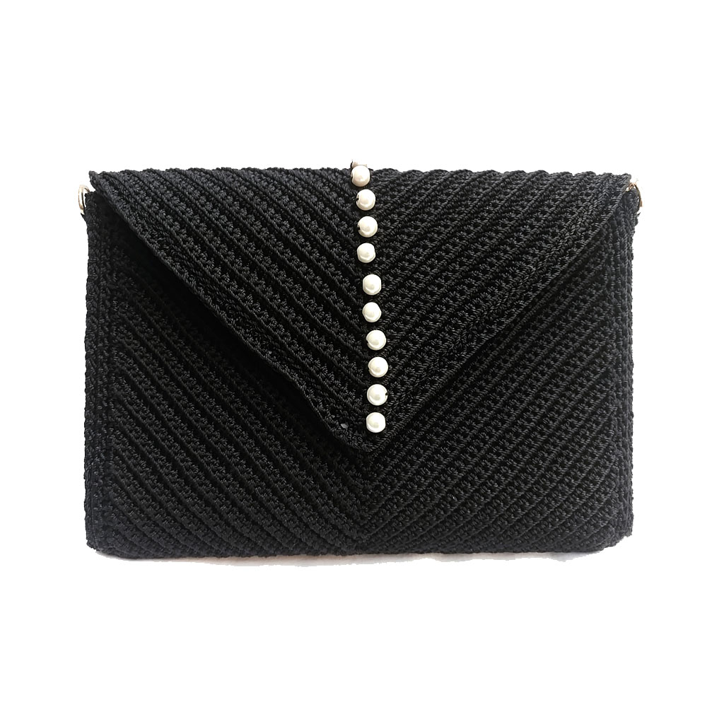 V Flap Crochet Clutch