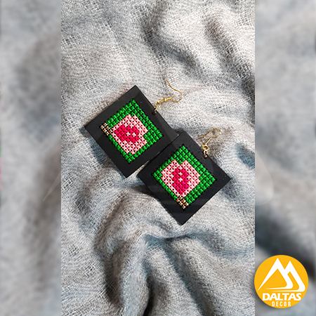 Handmade Embroidered Earrings