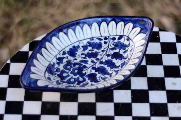Blue Pottery Salad Dish