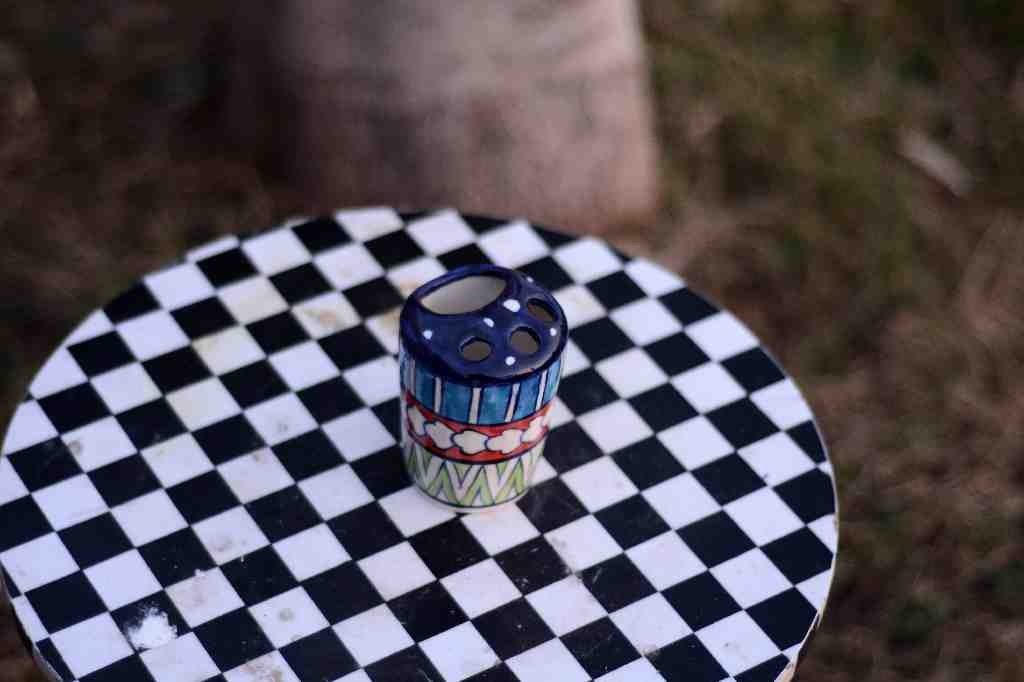 Blue Pottery Pen Holder / Brush Holder