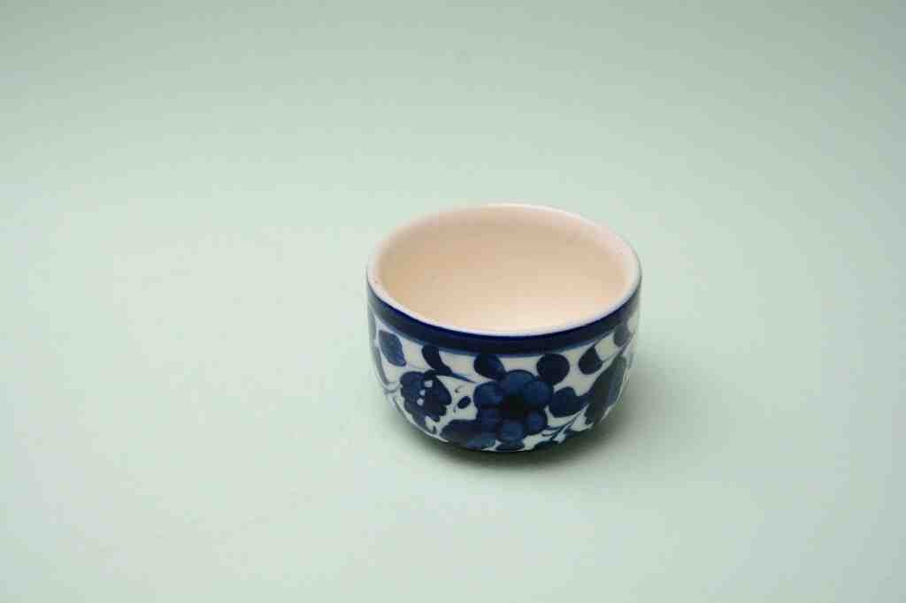 Blue Pottery Butter Cup