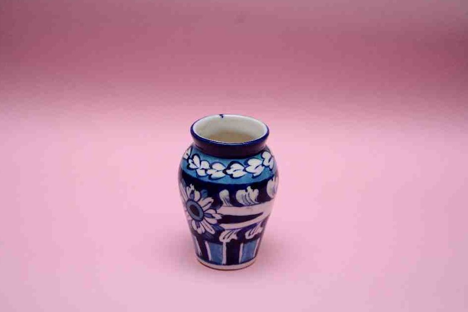 Blue Pottery Small Flower Vase
