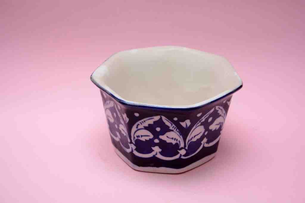 Blue Pottery Hexagon Planter