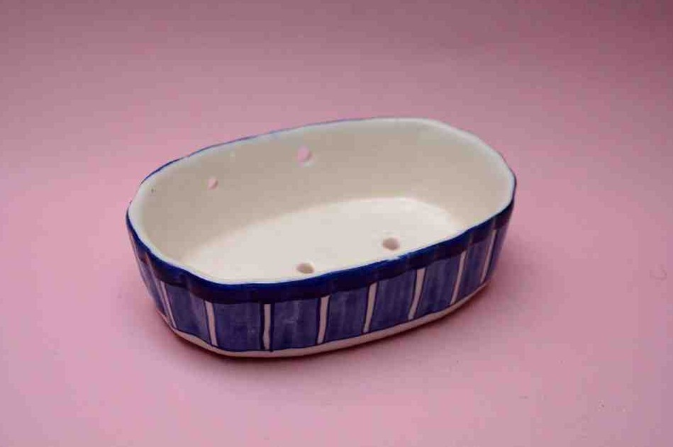 Blue Pottery Soap Dish