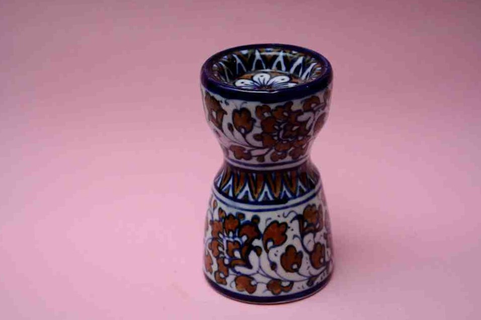 Blue Pottery Candle Stand