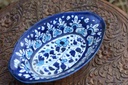 Blue Pottery Oval Shape Raita Bowl