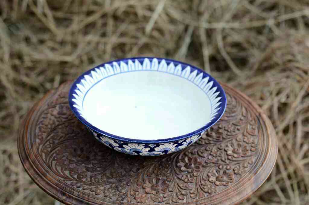Blue Pottery Deep Soup Bowl