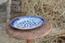 Blue Pottery Oval Shape Rice Tray