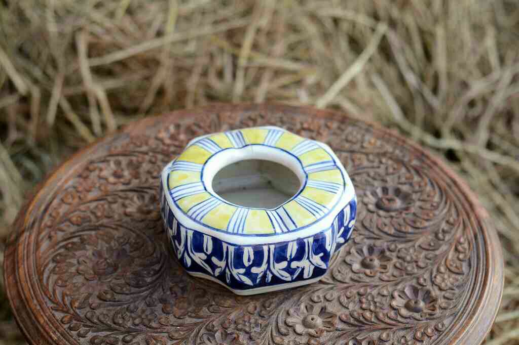 Blue Pottery Octa Shaped Ashtray