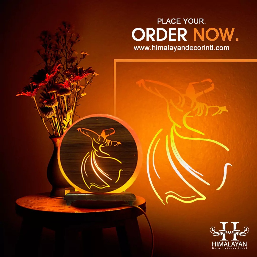 Himalayan Salt Lamp with 3D Print (Darvesh Style) 