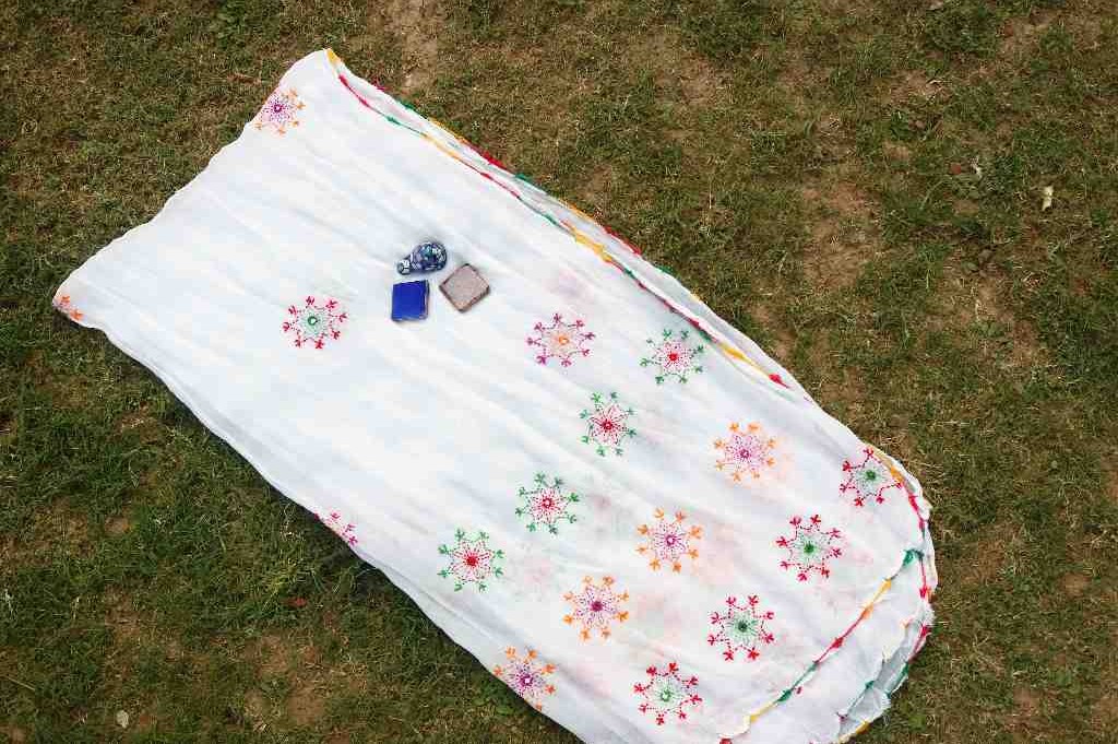 Crinkle crepe Fabric Embroided Dupatta