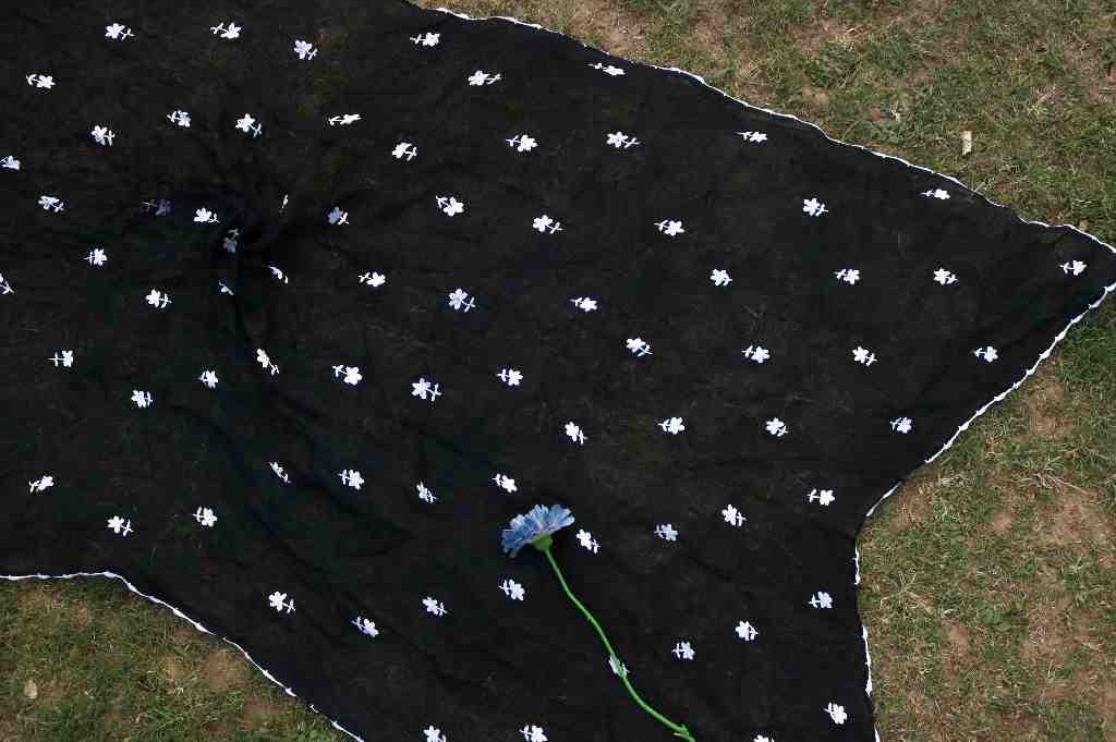 Crinkle crepe Fabric Embroided Dupatta