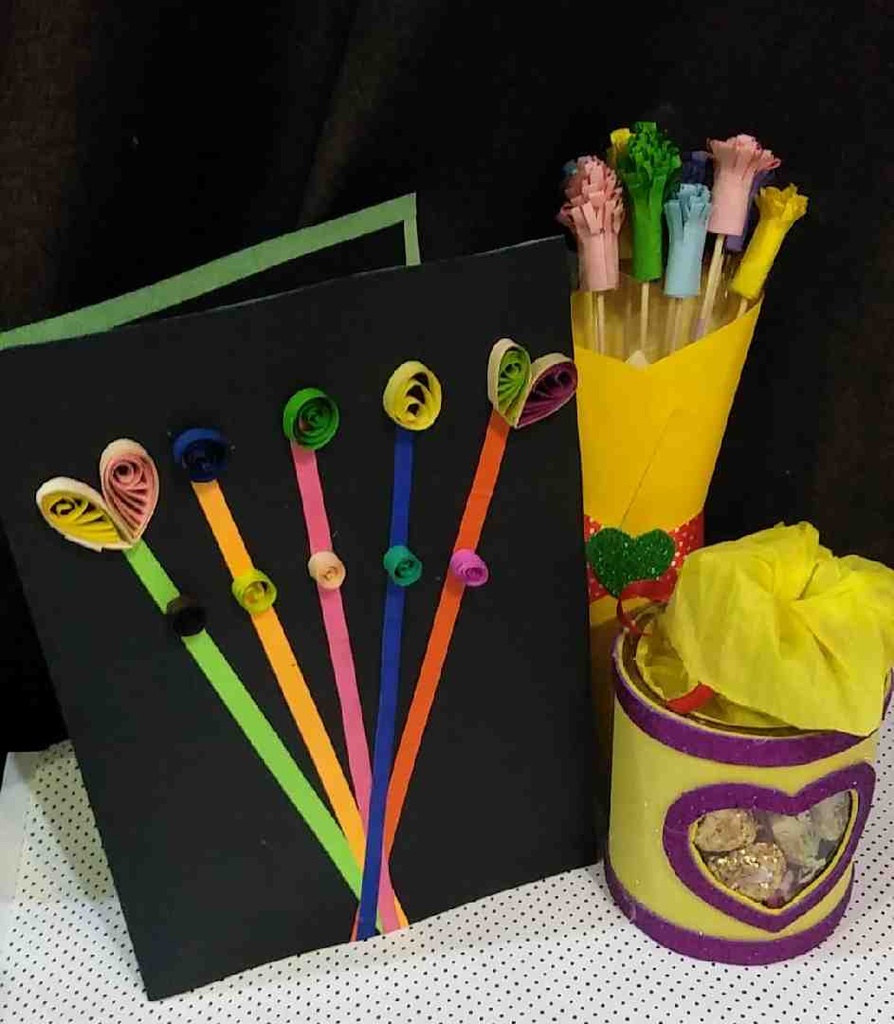 Black Card Yellow Tulips & Candy Box