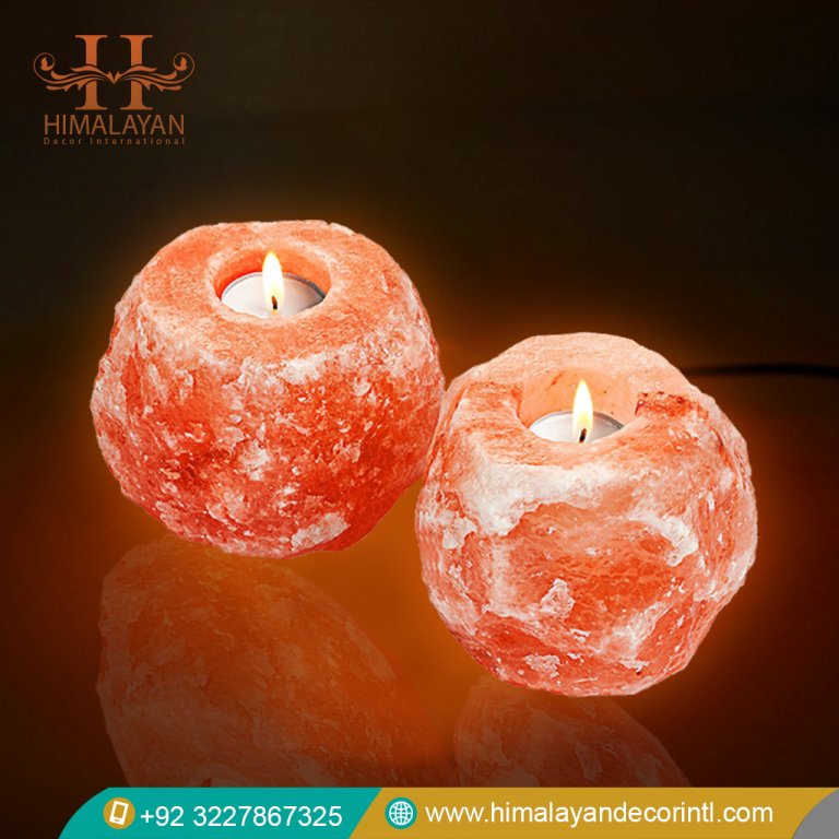 Himalayan Salt Candle Holder Natural Shape (Pack of 2)
