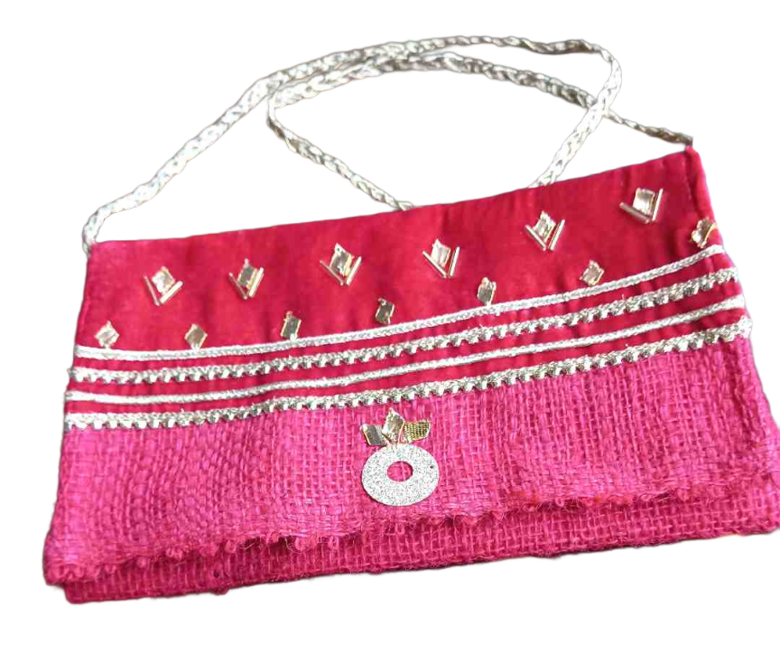 Jute Velvet Purse
