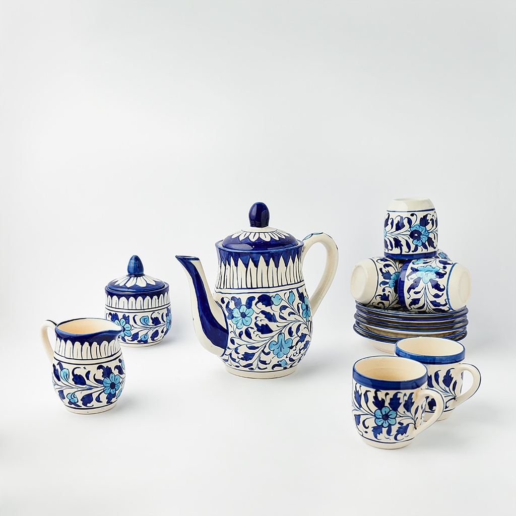 Blue Pottery Tea Set