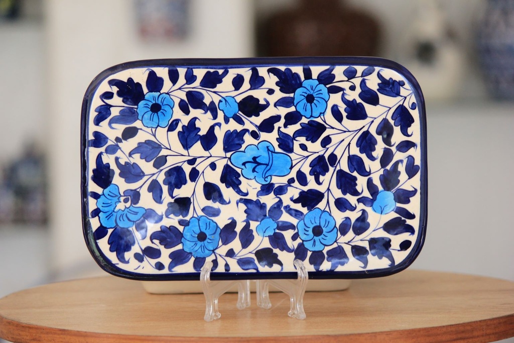 Blue Pottery Bread Dish (BC-II)