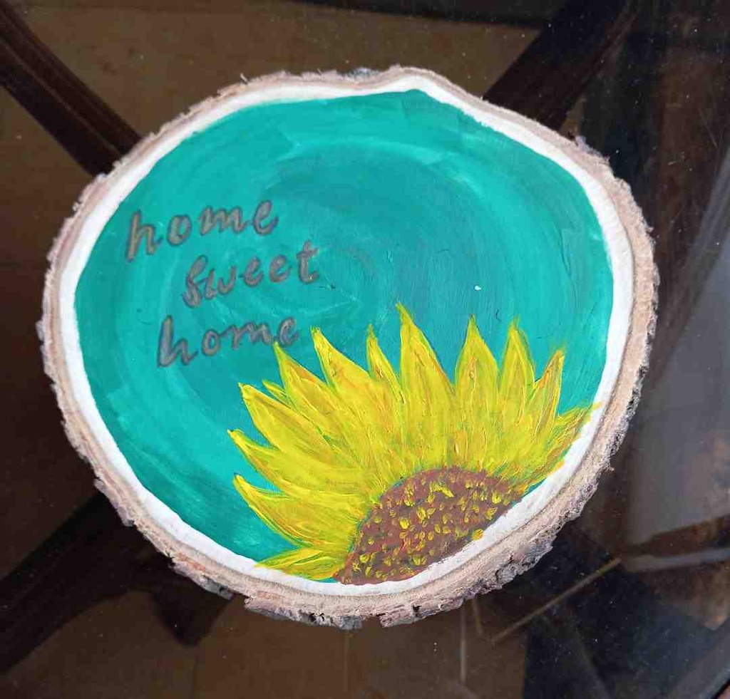 Hand-painted wood log