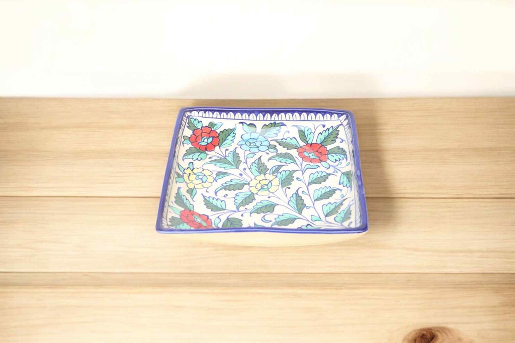 Blue Pottery Square Dish