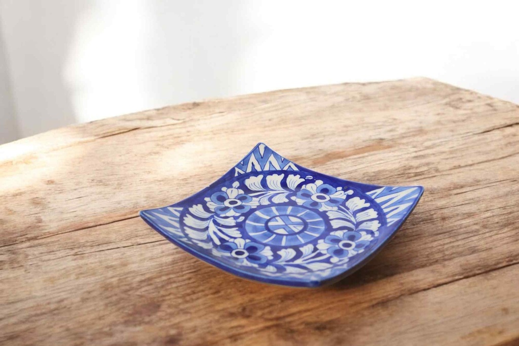 Blue Pottery Square Plate