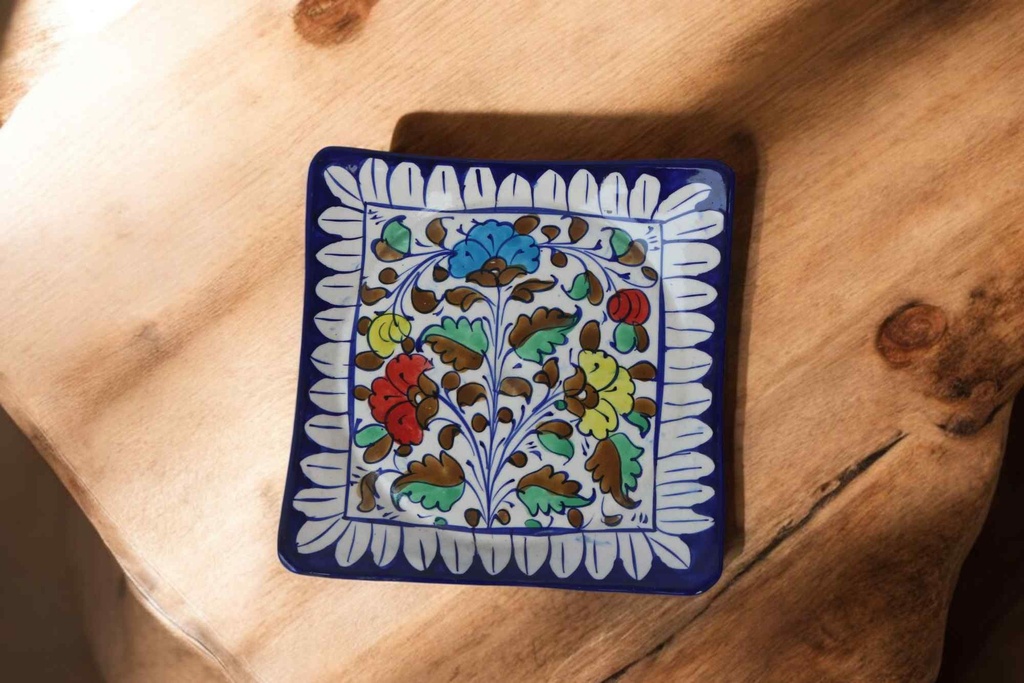 Blue Pottery Square Plate