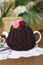 Flower Tea Cozy - Chocolate Brown