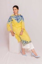 Yellow Kurta with Blue Jisti