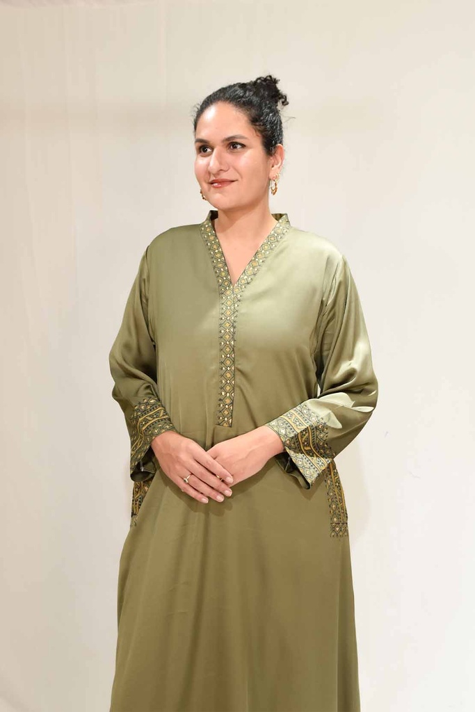 Pickle Green Silk Dress