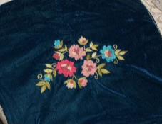 C-3 Deep Blue Velvet Hand Embroidered Cushion Covers Set