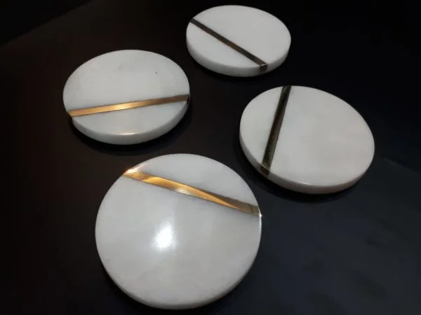 Marble Coasters – Brass Inlay