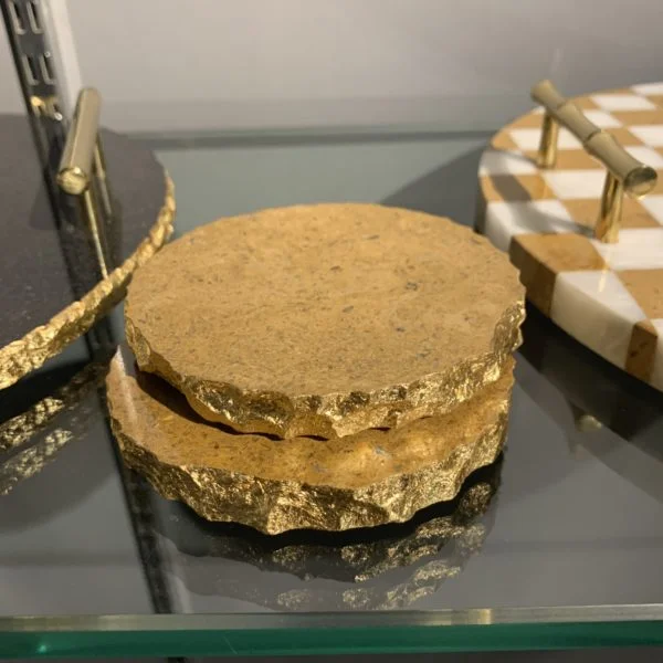 Marble Coasters – Golden