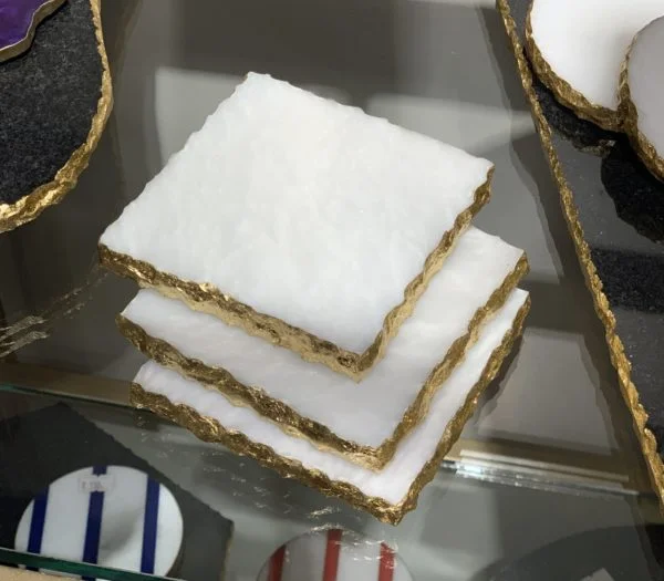 Marble Coasters – White