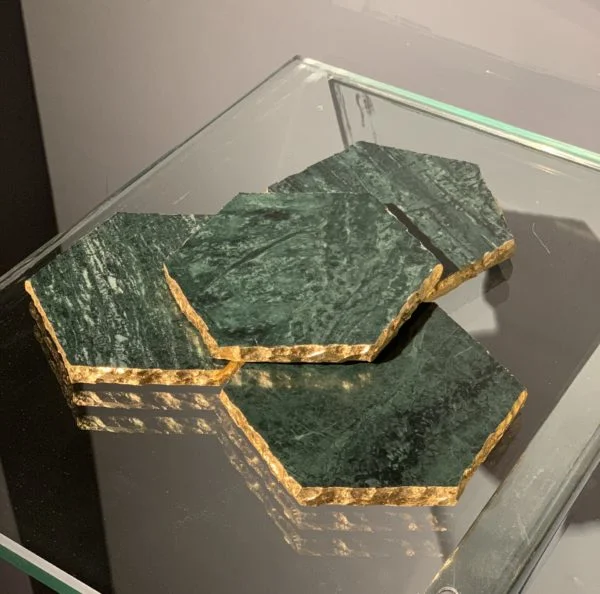 Marble Coasters – Emerald Green