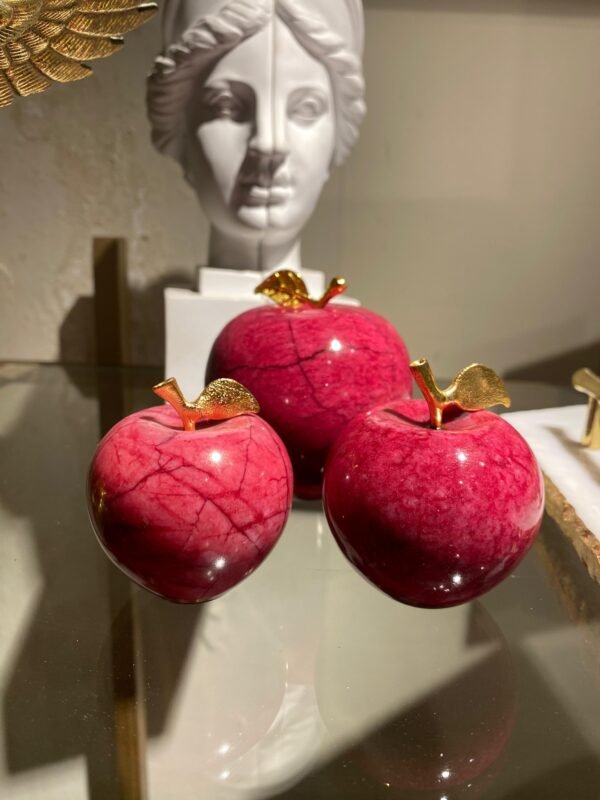 Set of 3 Marble Apples – Red