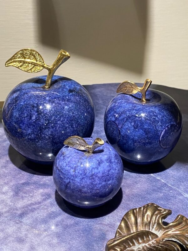 Set of 3 Marble Apples – Blue