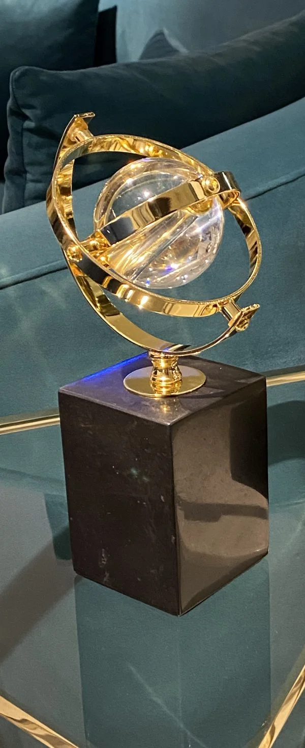 Black Marble Rotating Ball