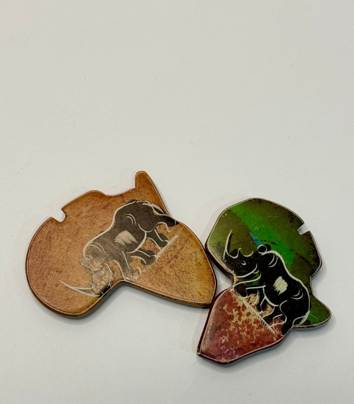 African Map Fridge Magnet With Rhino