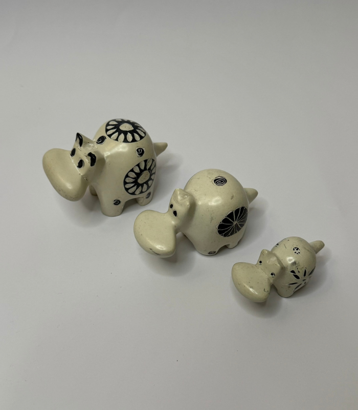 Small White Stone Hippopotamus