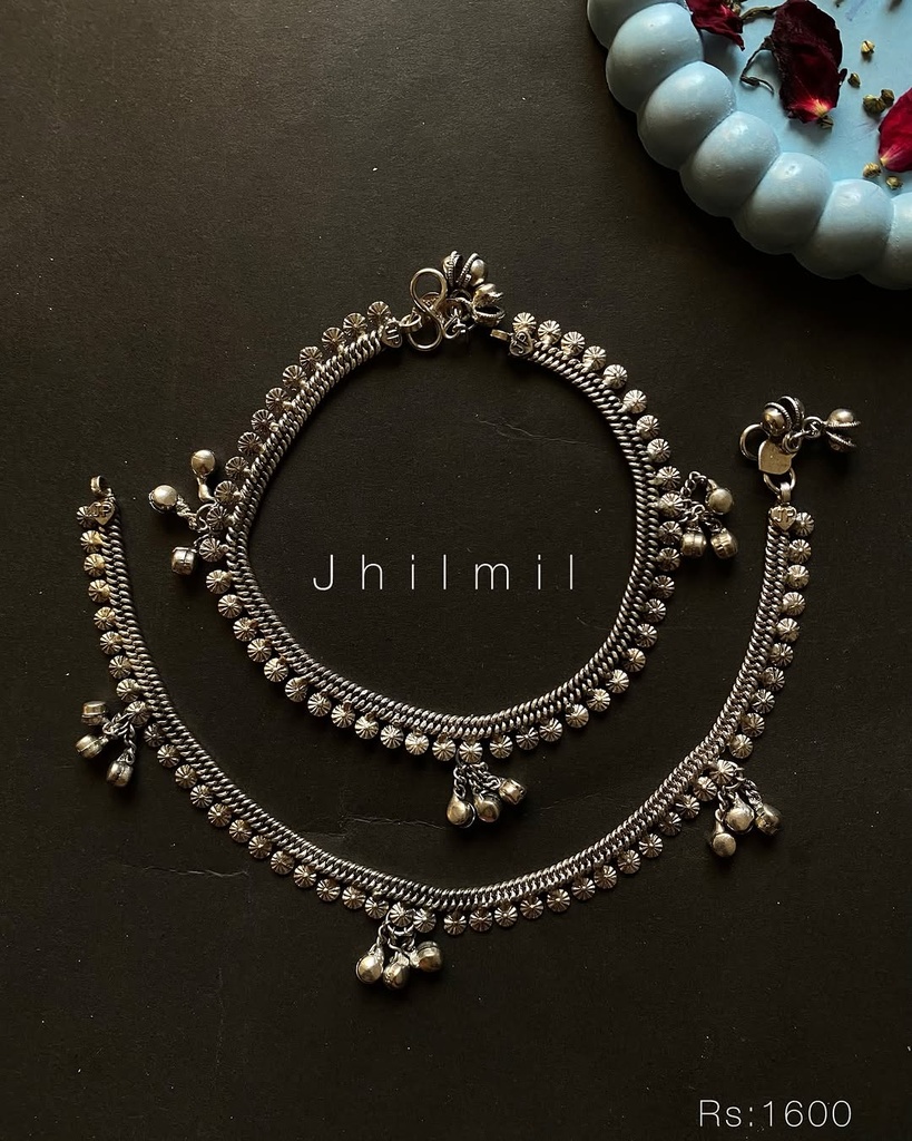 Round Ghungroo hanging Pazaib Pair